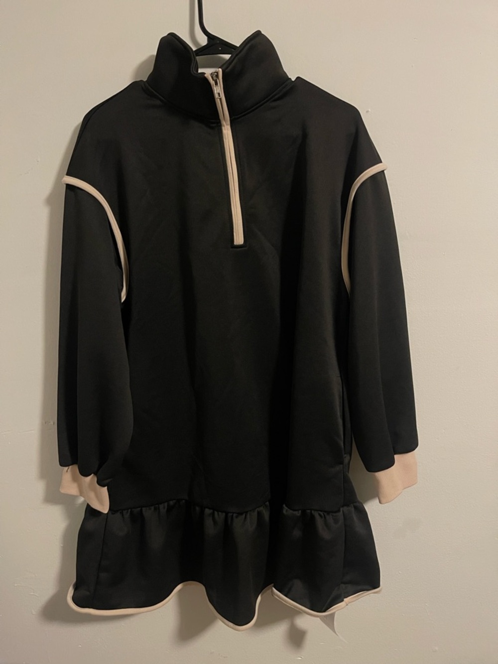 Imily Bela ( Large ) Black Pullover Dress with Cream Trim